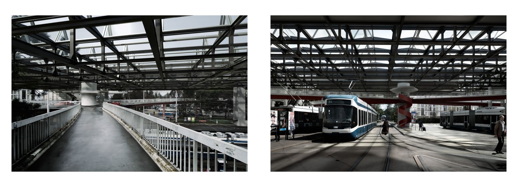 Photographs of the existing station at Bucheggplatz