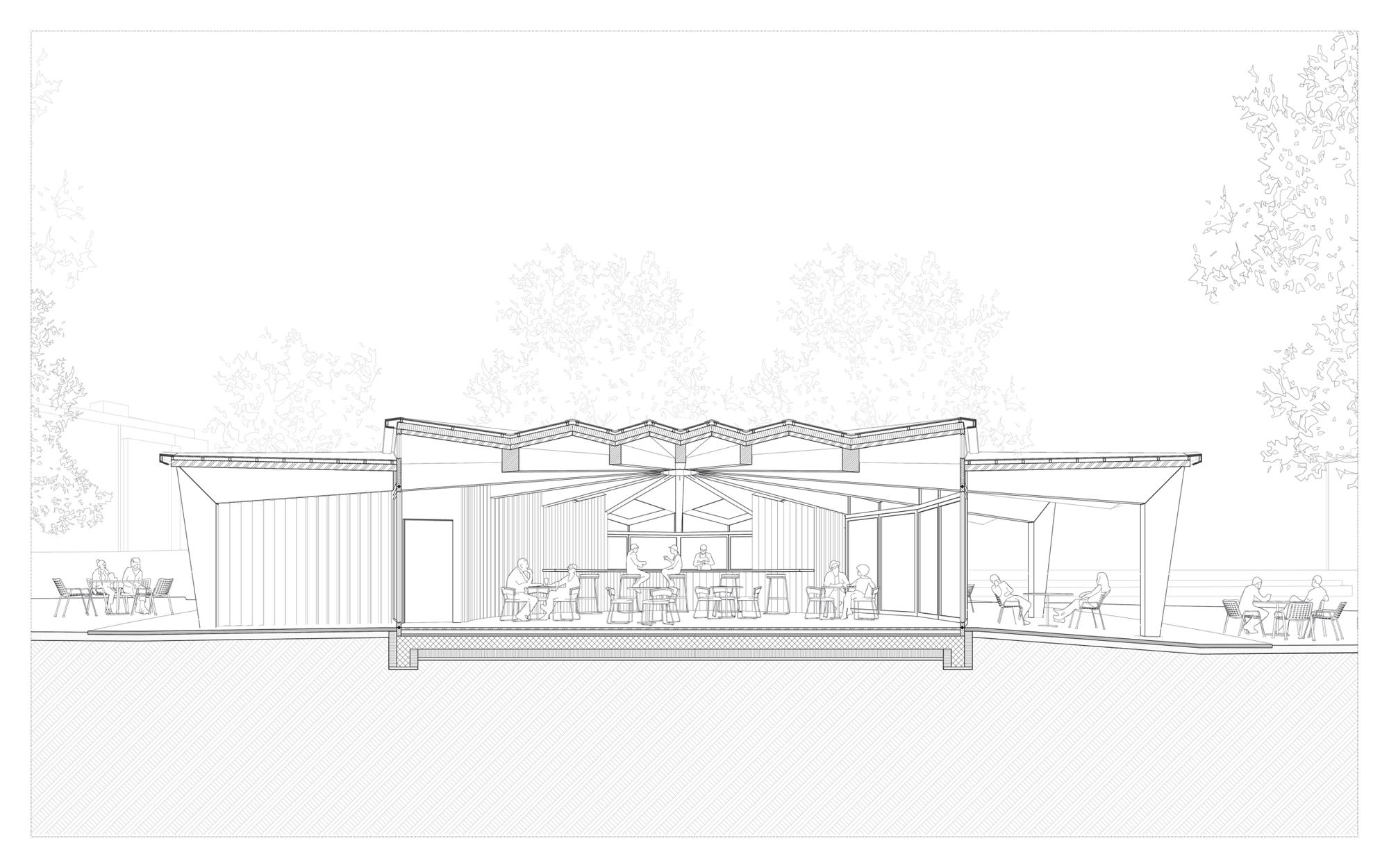 Section through the pavilion